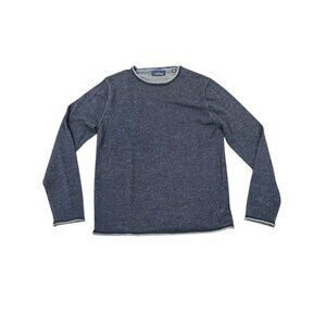 Toscano Sweater Blue Long Sleeve Wool Round Neck Classic Mens M